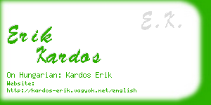 erik kardos business card